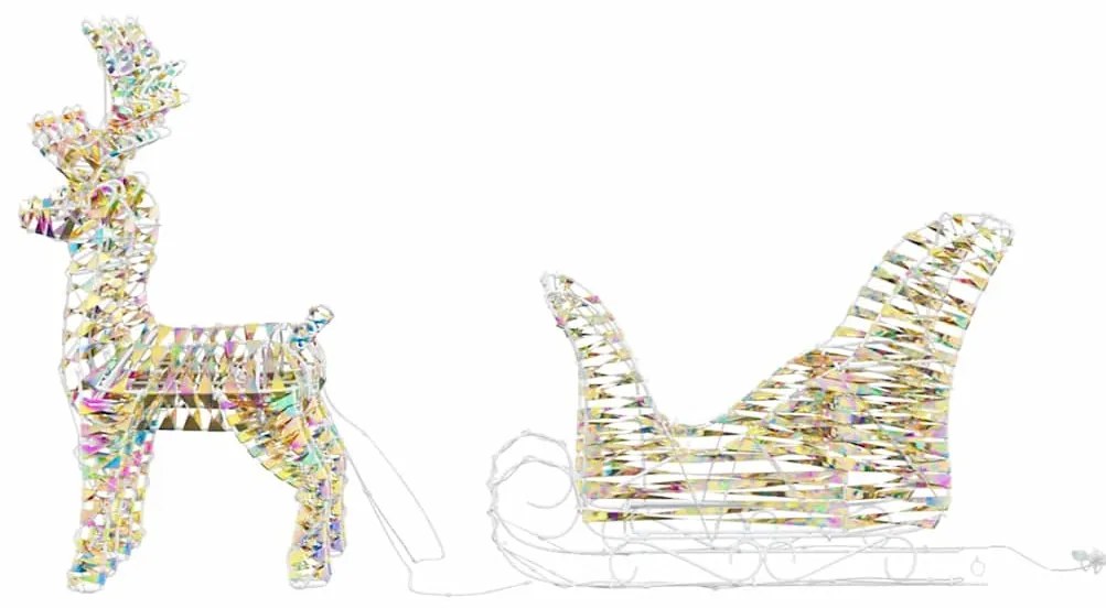 Rénszarvas húzta szán Meleg fehér 30 x 12 x 54.5 cm PET