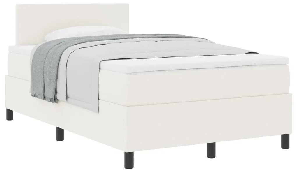 Box Spring Ágy Matracc Krém 120x200 cm Kordbársony