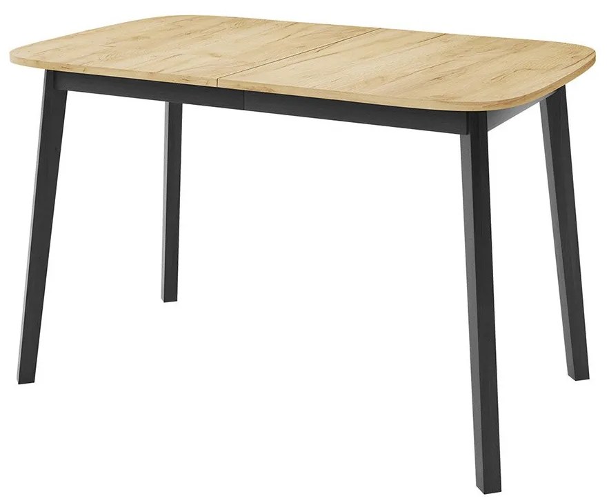 Széthúzható étkezőasztal 130 cm Grospan S 130x80 (arany craft tölgy + fekete) (4-6 fő részére). 1105346