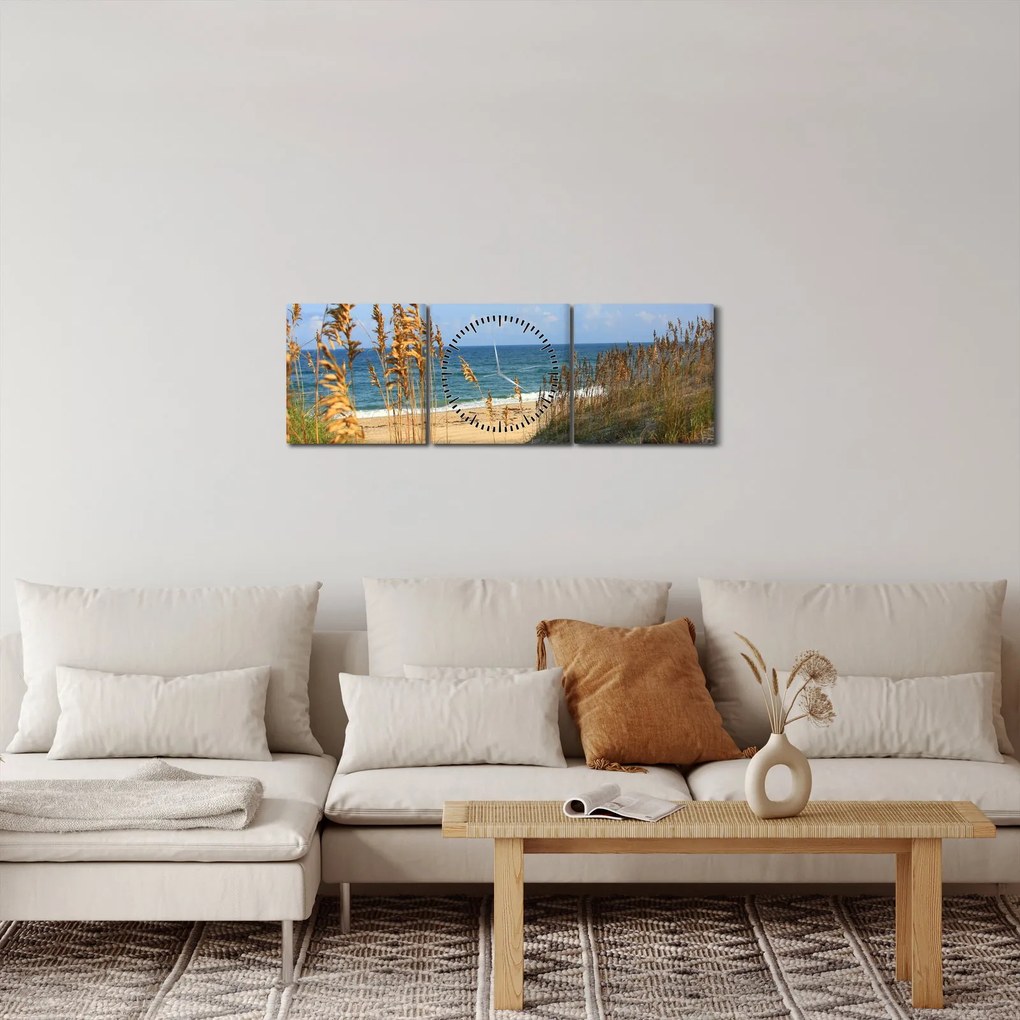 Kép - Tengerpart (órával) (90x30 cm)