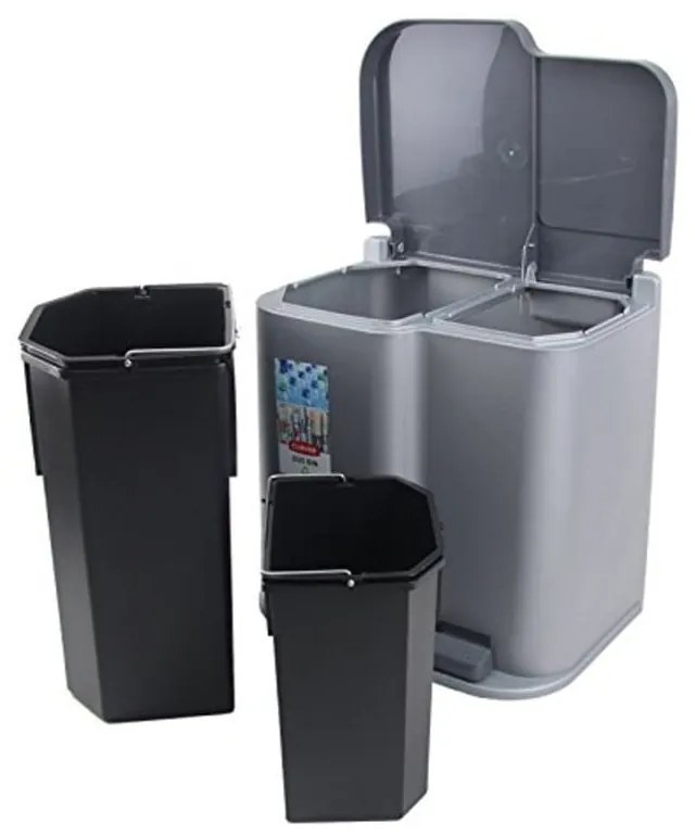 Duo szürke pedálos szemetes, 21 l - Curver