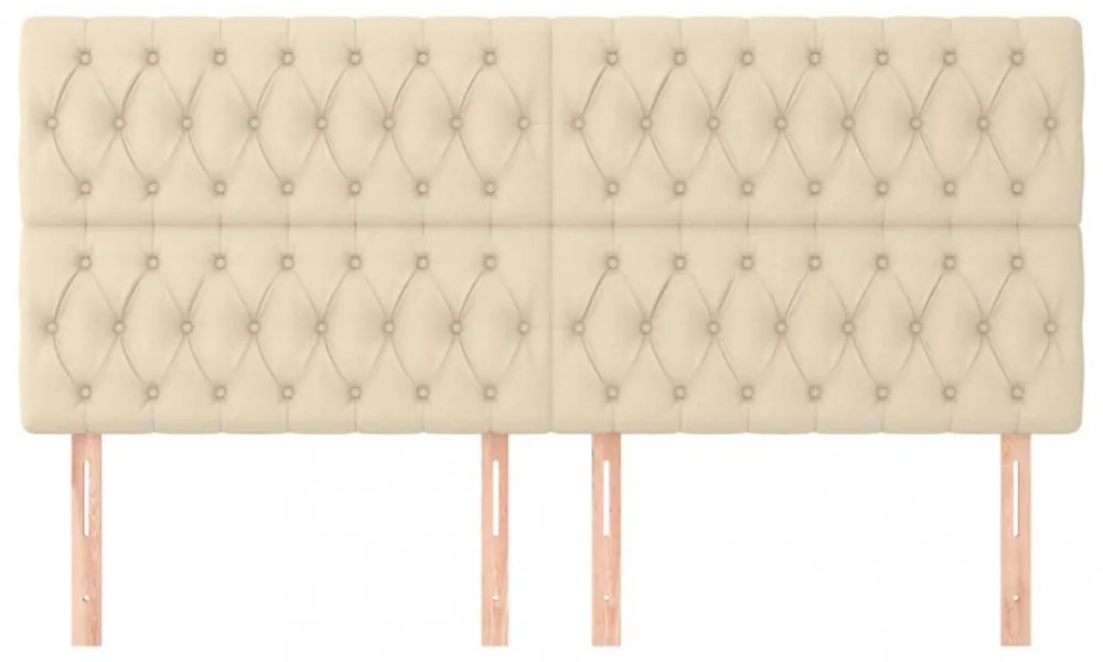 krémszínű szövet fejtámla 200 x 7 x 118/128 cm