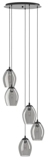 Eglo 39567 - Csillár zsinóron ESTANYS 5xE27/60W/230V füstös