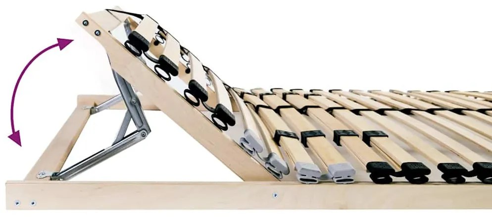 Lécalap fejtámlával Barna 90 x 190 cm Tömör bükkfa