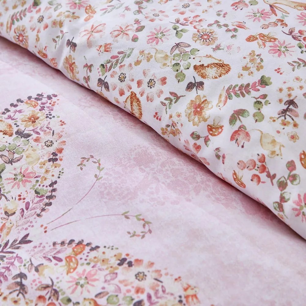 Rózsaszín kétszemélyes gyerek ágyneműhuzat 200x200 cm Enchanted Butterfly – Catherine Lansfield