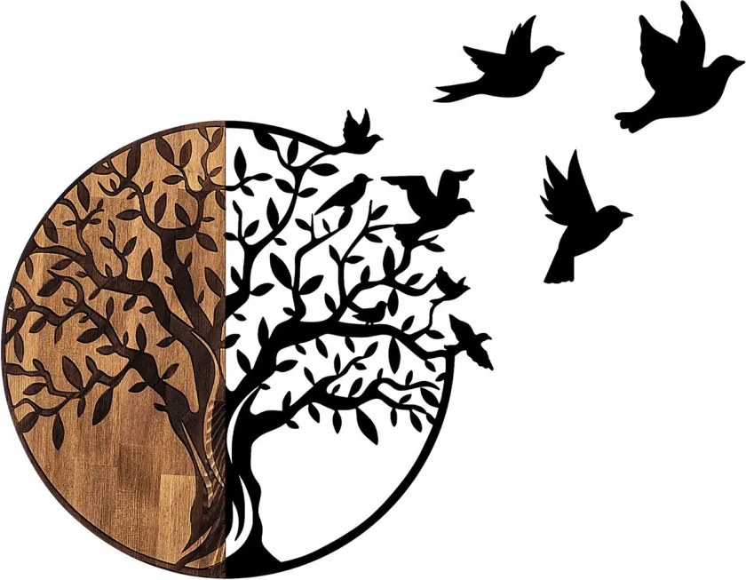 Tree And Birds - 322 fa-fém faldekoráció