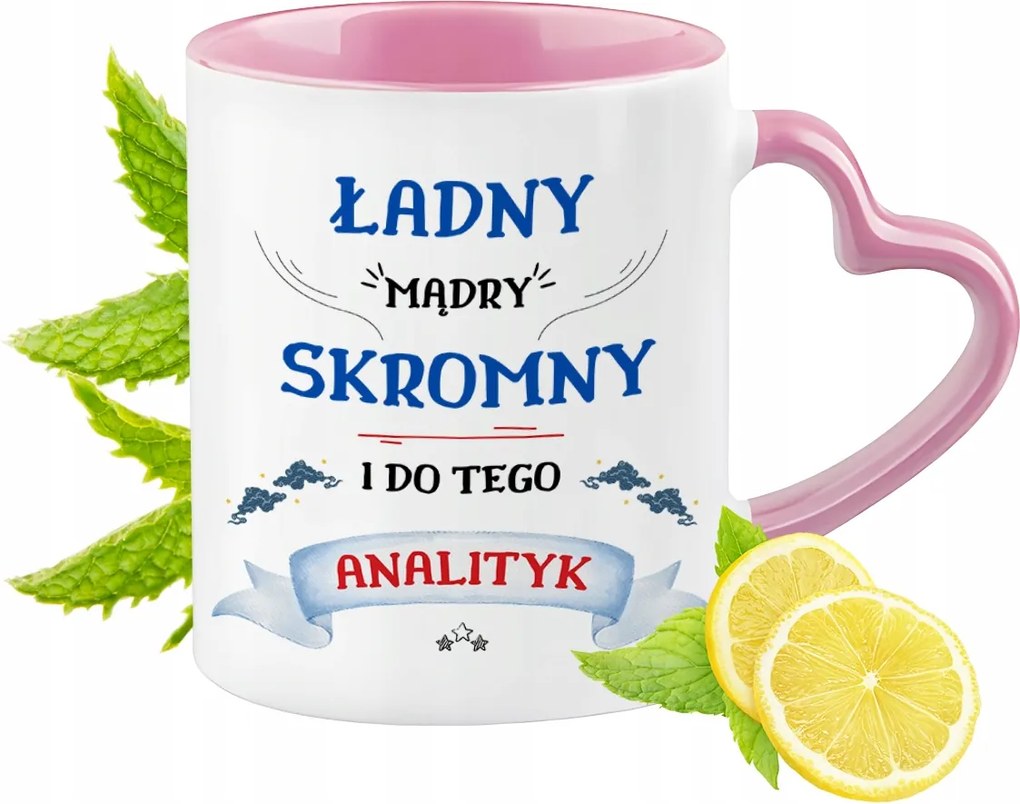 Elemző bögre Rózsaszín, szív alakú füllel Kávé ajándék