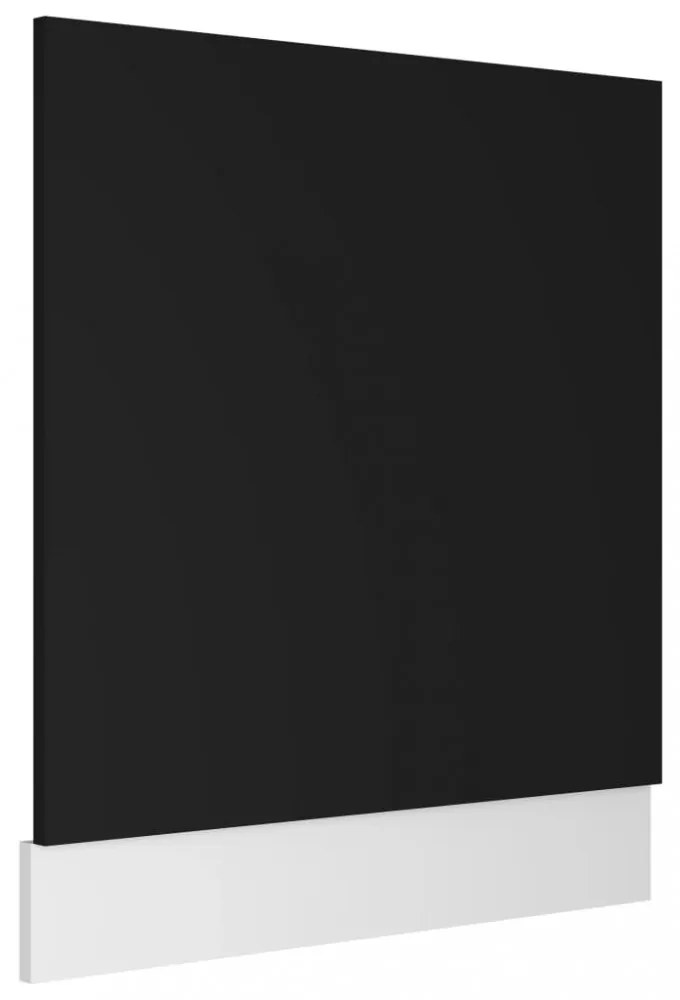 fekete szerelt fa mosogatógép-panel 59,5 x 3 x 67 cm
