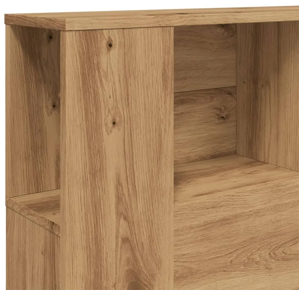 kézműves tölgyfa fejtámla szekrény 140 x 18,5 x 102,5 cm redőzött fa