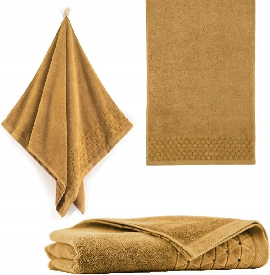 Zwoltex Oscar törölköző 50x100 cm, 100% pamut, 500g, mustársárga