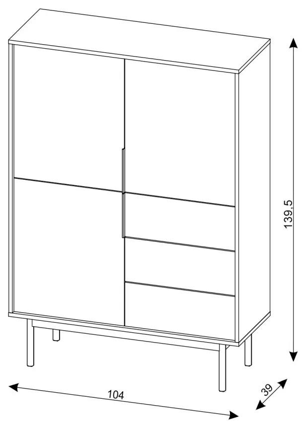 Comodă elegantă cu sertare în culoarea cașmirului. VIVA VI04
