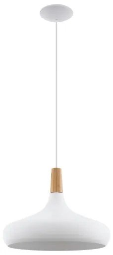 Eglo 901179-Függeszték kábellel SABINAR 1xE27/40W/230V Ø 40 cm fehér-