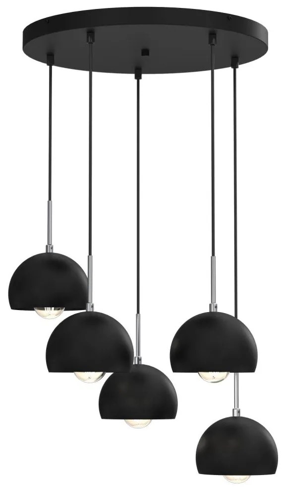 Csillár zsinóron COOL 5xE27/60W/230V fekete