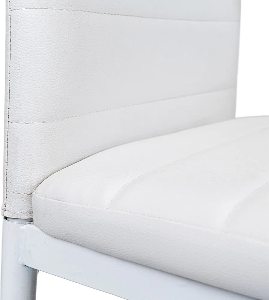 Tino NOVA Étkezőszék fehér textilbőr + fém - fehér