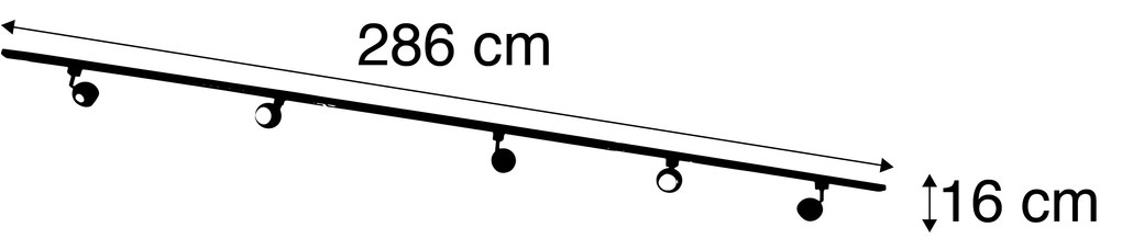 Modern 1 fázisú sínrendszer 5 fehér spotlámpával - Gissi