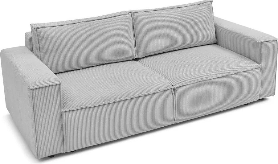 Világosszürke kordbársony kinyitható kanapé 245 cm Nihad – Bobochic Paris