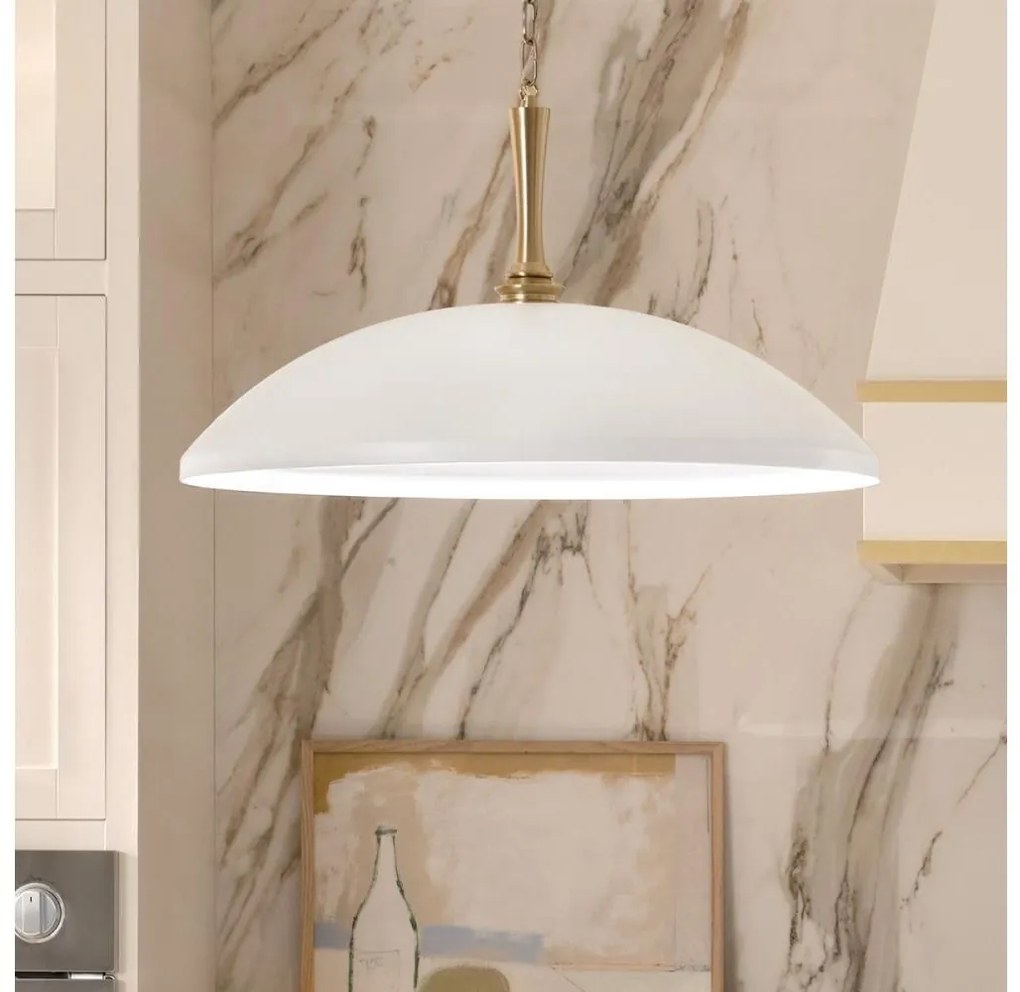 Kichler KL-DELAROSA-P-WH - Csillár láncon DELAROSA 1xE27/60W/230V fehér/réz