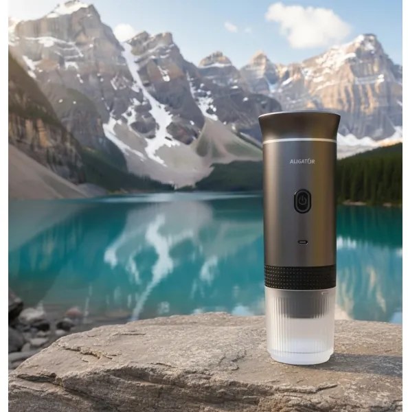 Aligator ACM002 - PortaCaffé hordozható, újratölthető 3 az 1-ben kávéfőző, 72W/7500 mAh, szürke