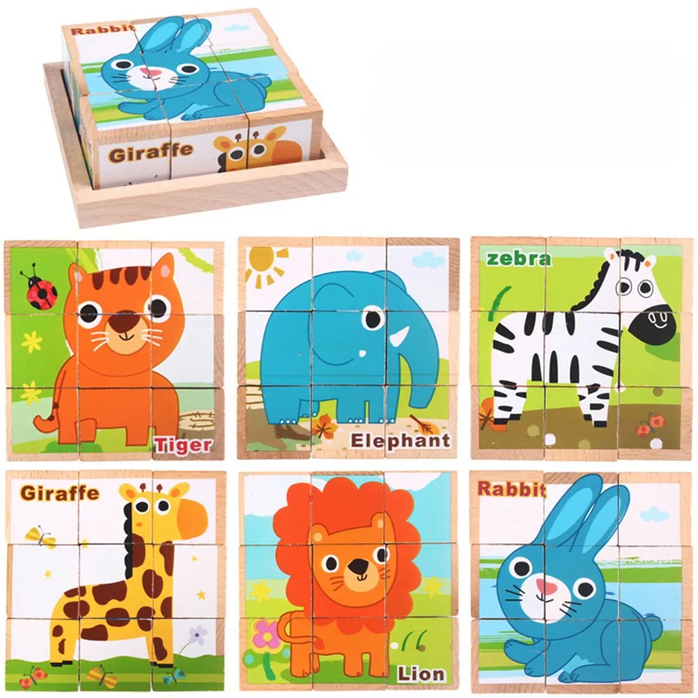 Fakocka puzzle, kirakós fajáték