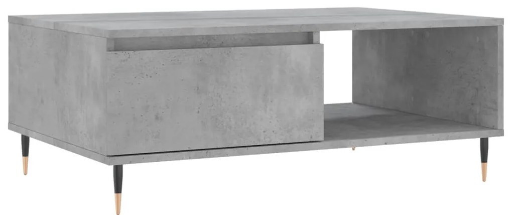 Betonszürke szerelt fa dohányzóasztal 90 x 60 x 35 cm
