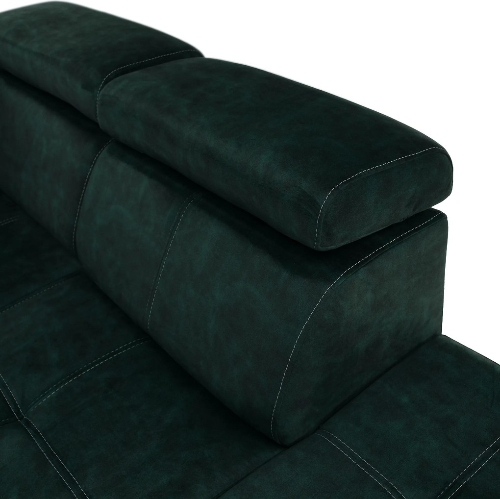 Ülőgarnitúra, smaragdzöld, jobbos, MALAGA BIG