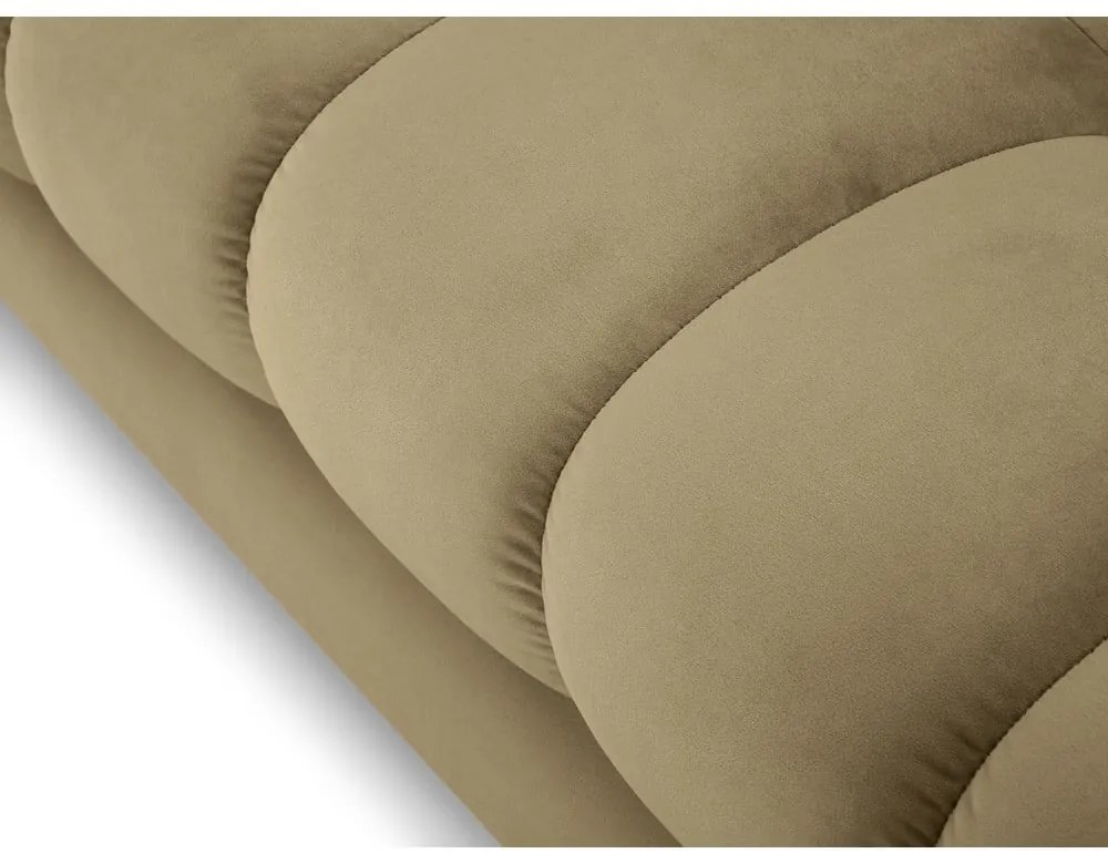 Bali bézs bársony sarokkanapé, jobb oldali - Cosmopolitan Design