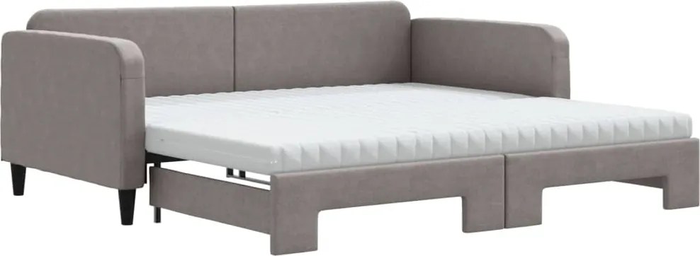vidaXL fekete kihúzható szövet heverő matracokkal 100 x 200 cm