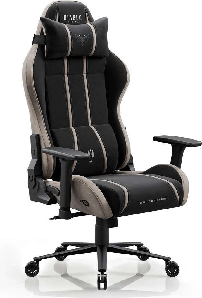 Gamer szék szövet King Size, fekete-bézs: Diablo X-One 2.0 Camel Black