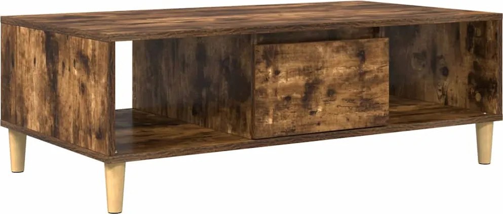 vidaXL Dohányzóasztal Füstölt tölgy 102 x 55 x 35 cm Faanyag