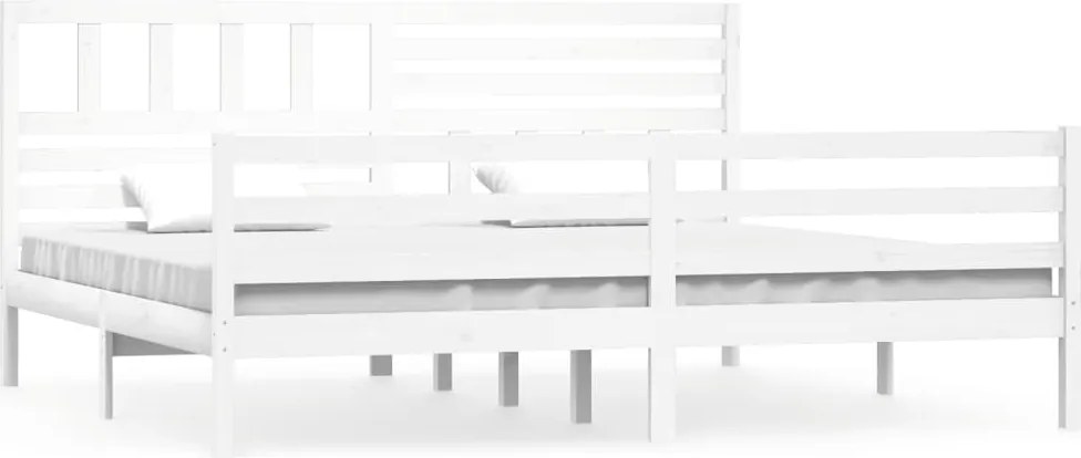 vidaXL fehér tömör fa ágykeret 200 x 200 cm