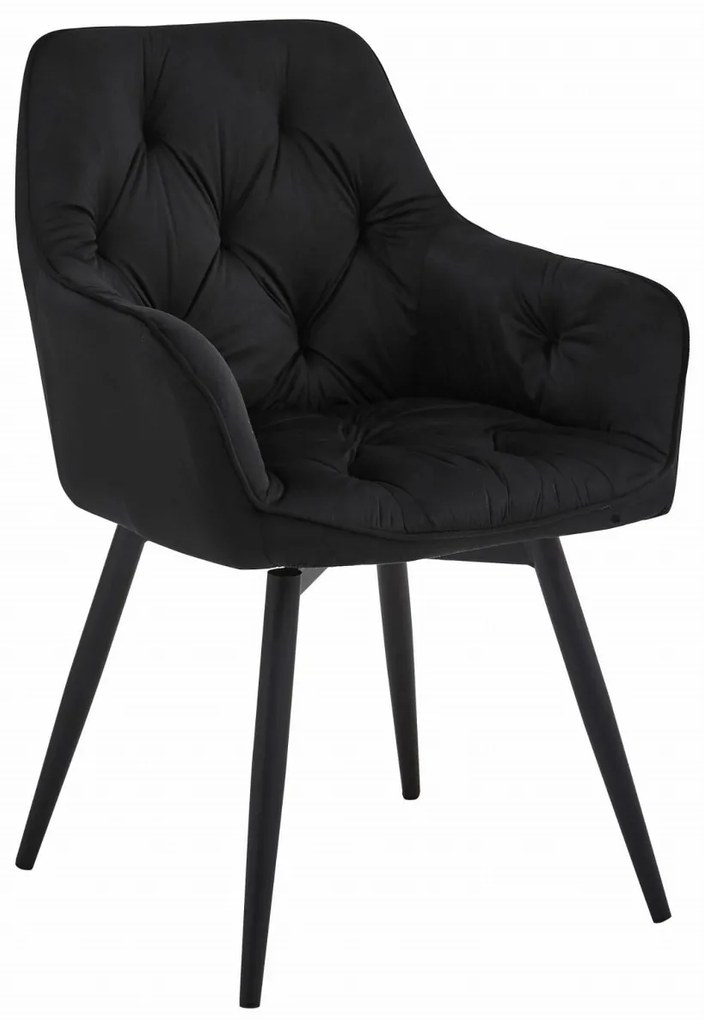 JORK360 VELVET fekete forgó étkezőszék