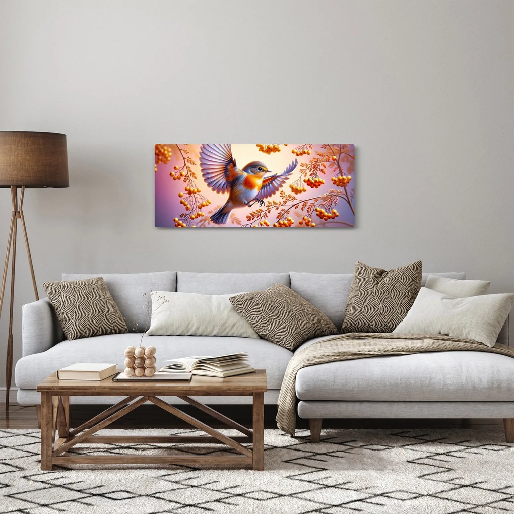Kép - Madár berkenyével (120x50 cm)