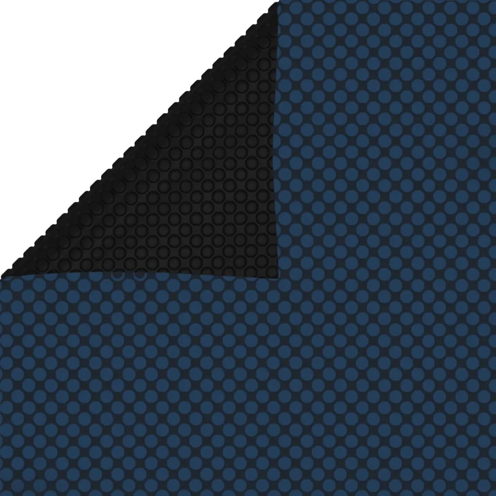 Fekete és kék napelemes lebegő PE medencefólia 1000 x 500 cm