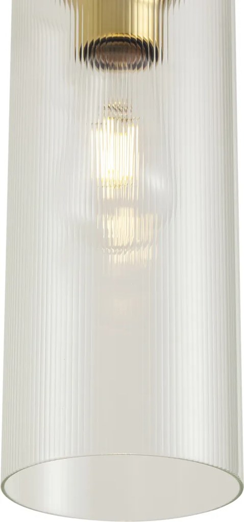 Art Deco Függőlámpa Arany Átlátszó Üveggel 1-Fázisú Sínrendszerhez - Iconic Laura