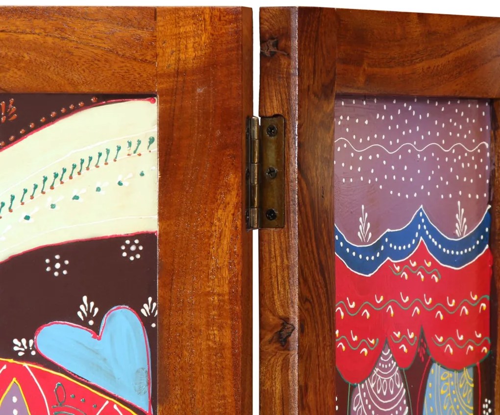 3 paneles szobafelosztó Mézbarna 35x1.5x160 cm Tömör akácfa