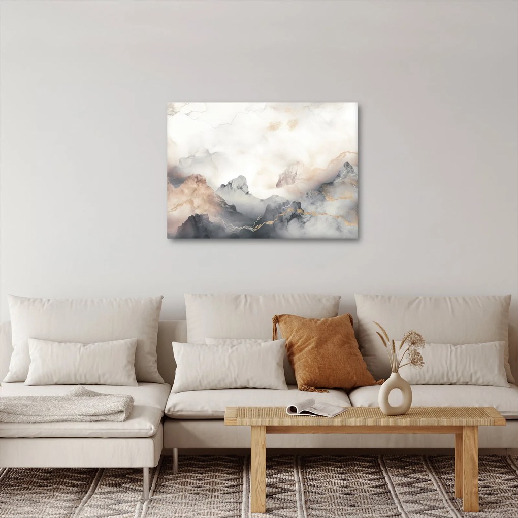 Kép - Hegyi absztrakció márvány textúrával (70x50 cm)
