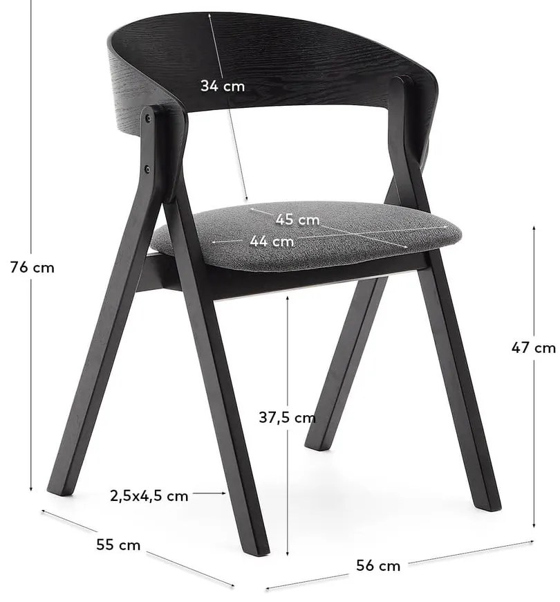 Fekete étkezőszék Godia – Kave Home