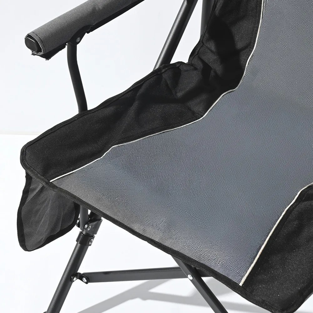 Leziter Premium fűthető karfás horgász szék pohártartóval szürke