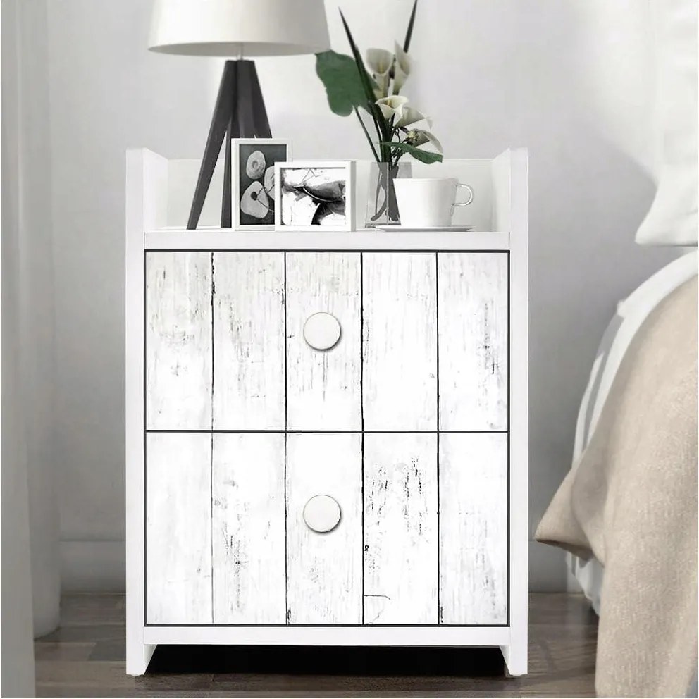 Öntapadós Tapéta Fehér 3D Furnér Deszka 45cm x 10m