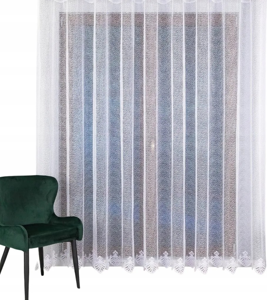 Hosszú Kész Függöny Szalaggal, Hálóval Alul Mintás 450x245