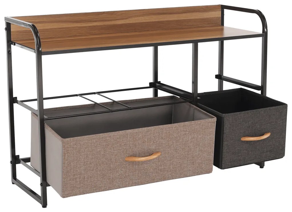 HAZEL TYP 4 szekrény szövet fiókokkal, barna, S