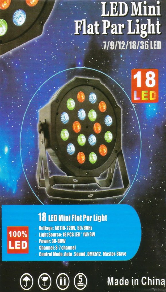 18 LED-es színes Projektor Reflektor Világítás