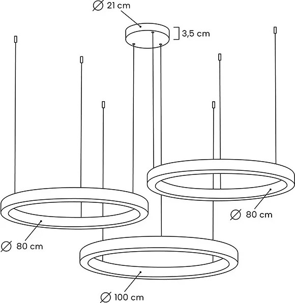 KING HOME MSE0008080100 RING Modern Led Függesztett Lámpa Arany LED IP20