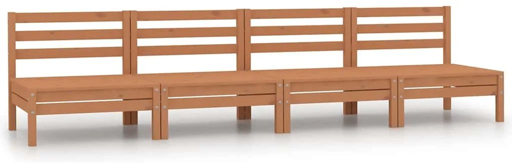 vidaXL 4 db mézbarna tömör fenyőfa kerti középső kanapé