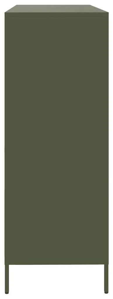 olívazöld hidegen hengerelt acél tálalószekrény 135x39x103,5 cm
