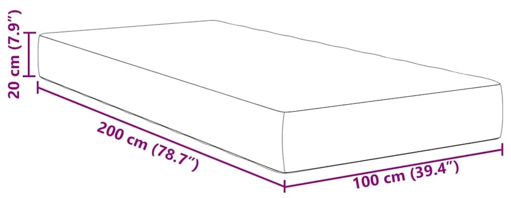Ágy Matrac matracmal Világosszürke 100 x 200 cm szövet