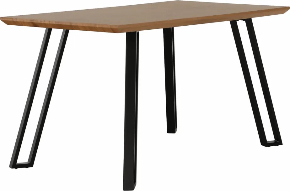 Étkezőasztal, tölgy/fekete, 140x83 cm, PEDAL