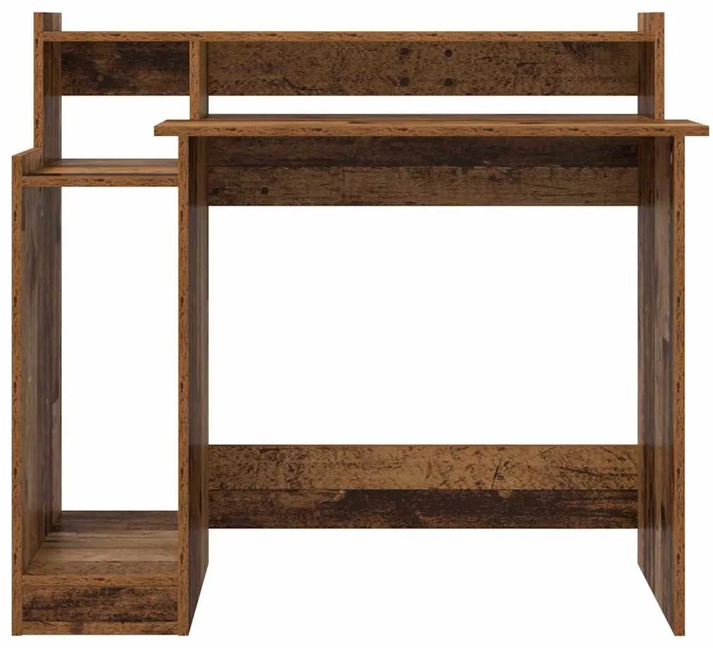 Asztal asztali lámpákkal Régi fa 97 x 45 x 90 cm Faanyag