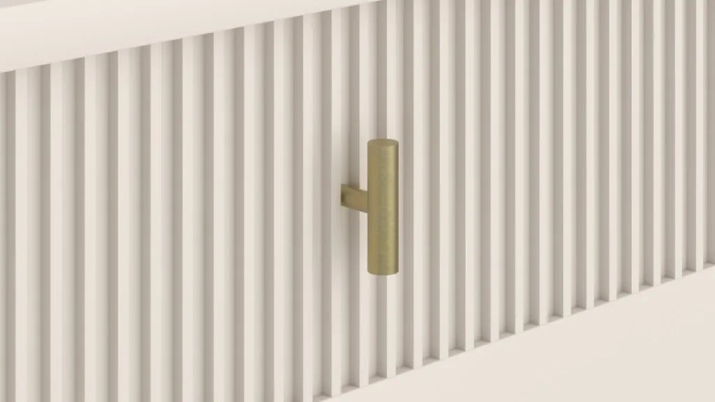 Komód 2 ajtóval és 1 fiókkal kasmír színben arany fogantyúkkal – MAGGIORE MA01