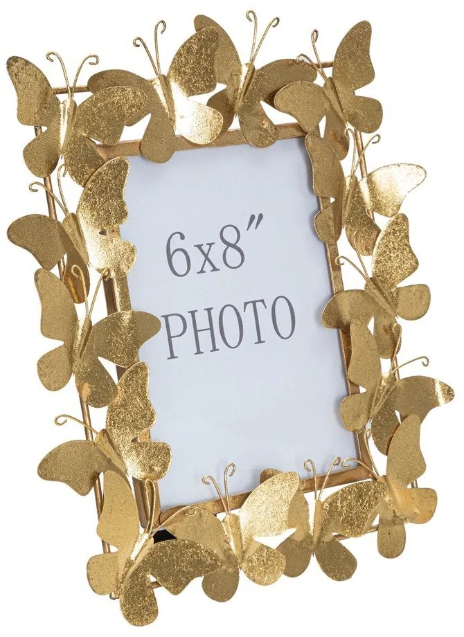 Aranyszínű fém álló képkeret 28x30,5 cm Butterfly – Mauro Ferretti